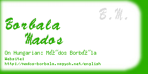 borbala mados business card